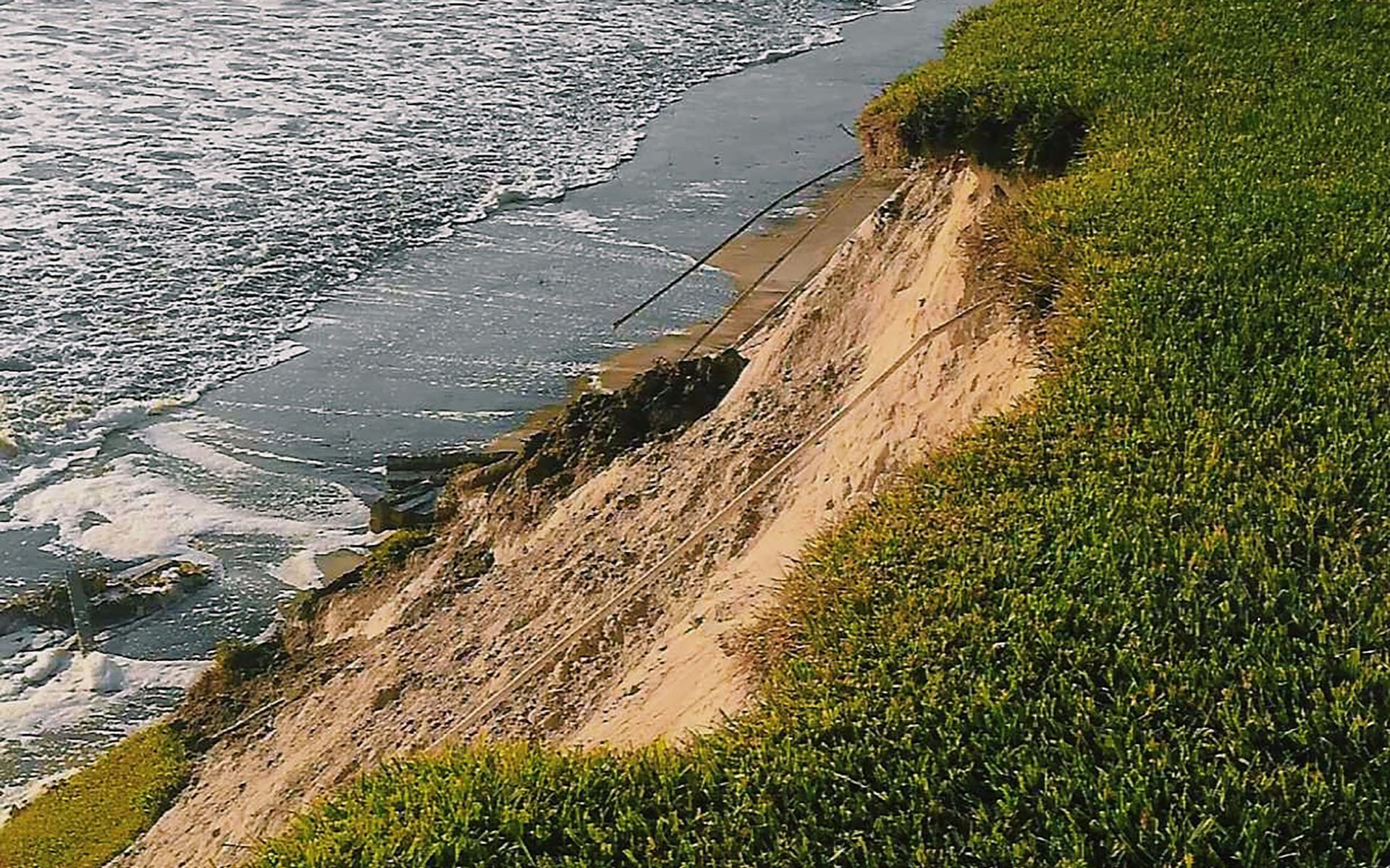 Eroding shoreline