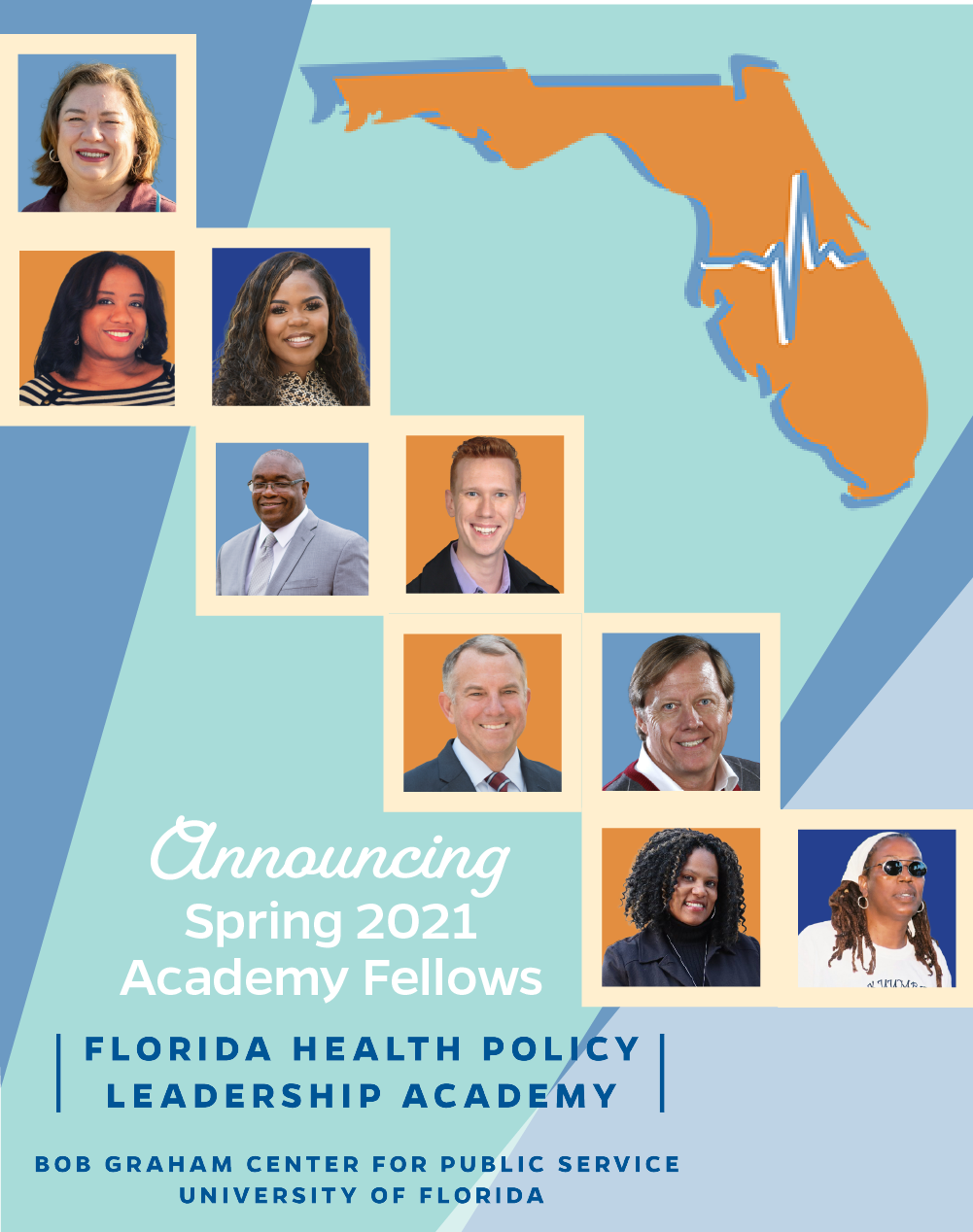 Nine individuals representing communities from across the state of Florida have been selected to the inaugural cohort of the Florida Health Policy Leadership Academy, a joint professional development initiative of the Bob Graham Center and UF Health.