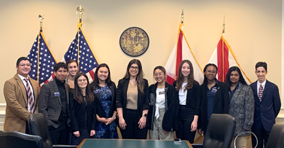 group of UF students in the 2023 tallahassee intern cohort
